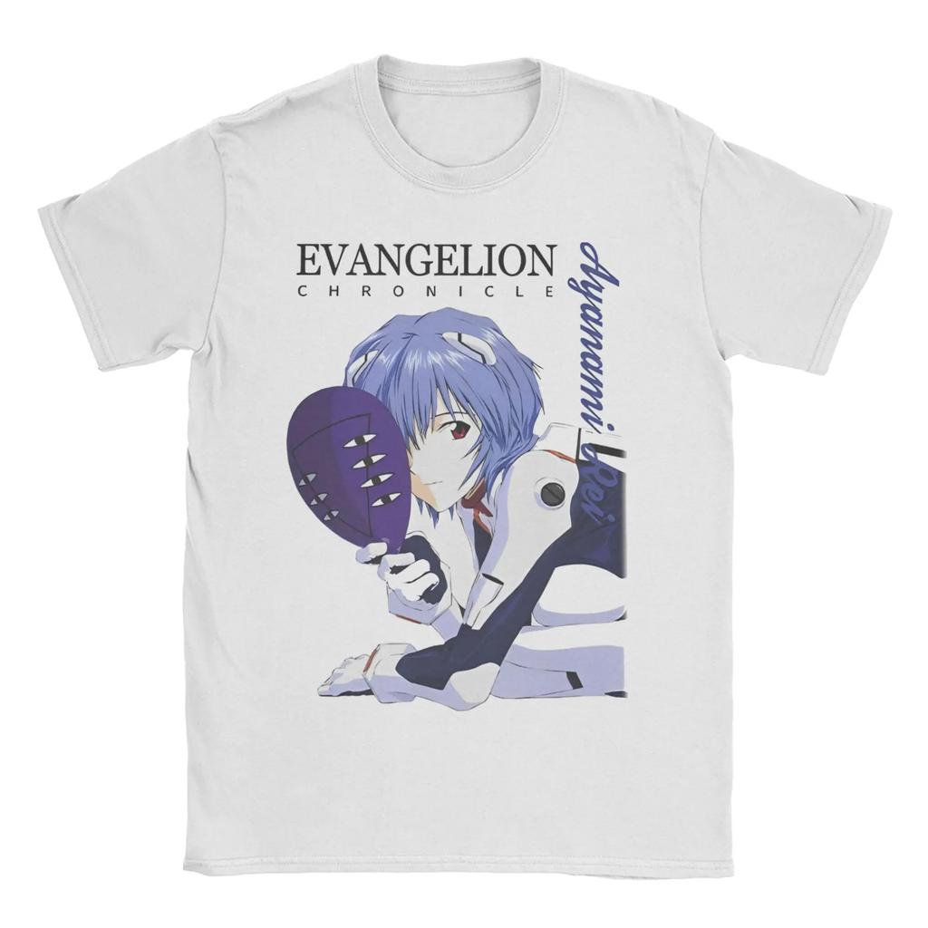 Vintage The End of EVA TShirts for Unisex Unisex Pure Cotton T Shirts Anime Unisexga Mecha Robot Short Sleeve Tees Summer Clothing
