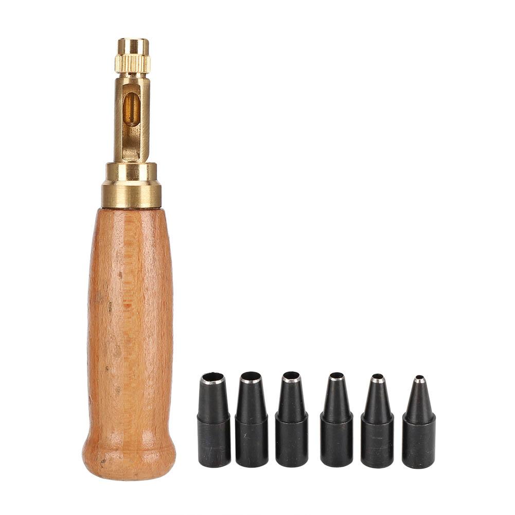 

Wooden Handle Leather Strap Punching Tool Watch Repairing Processing Accessory