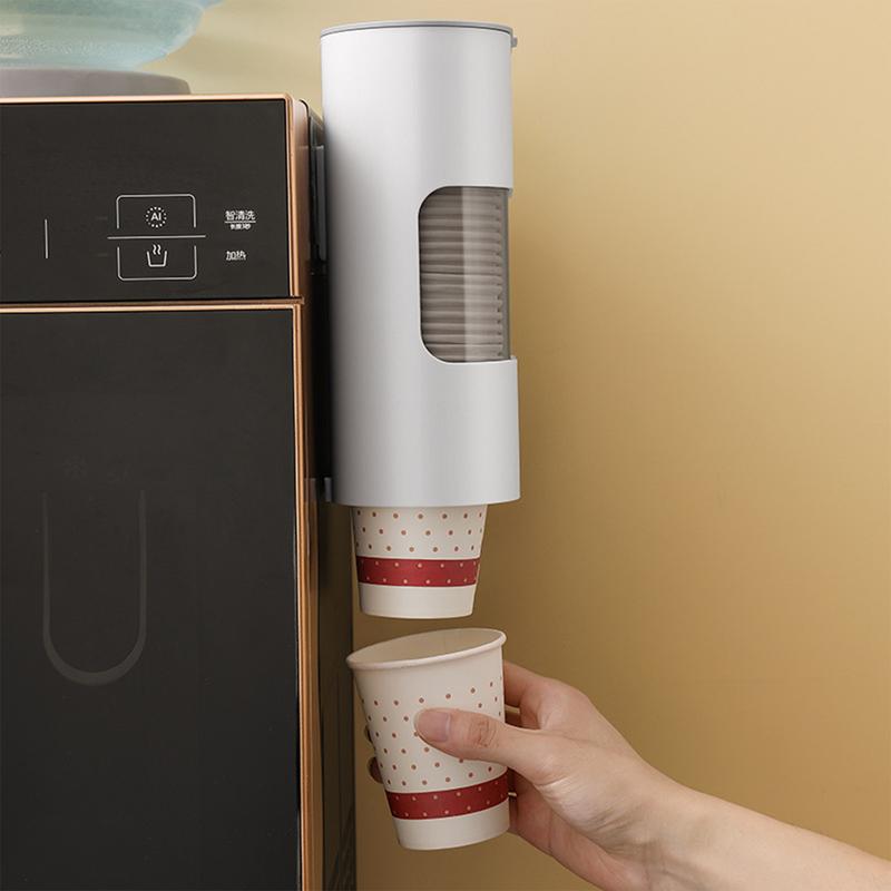 Spender mit automatischem Tropfenbecherentferner, Wandmontage, Spender für Einweg-Pappbecher, Becherhalter aus Kunststoff, Becherbehälter