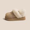 [Zhongjia] Thick-soled and velvet two-wear fluffy shoes for women's winter snow boots with integrated fur and half-drag cotton shoes