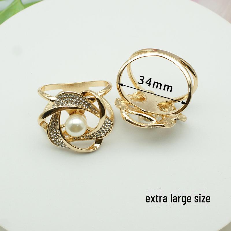 Elegancki perłowy kwadratowy szalik i klamra do płaszcza - wielofunkcyjny dodatek