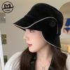 Hat Women's Year Autumn and Winter New Niche Bucket Hat Split Brim Design Sense Shows Washbasin Hat Commuting Versatile