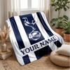 Tottenham Hotspur FC Custom Name Text Flannel Blanket Soccer Logo Personalized Fleece Throw Blanket Special Gift For Sofa Bedroom Home