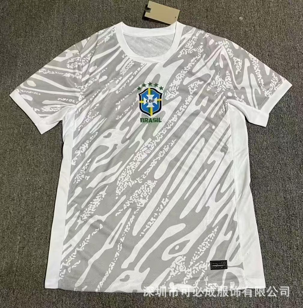 Großhandel und Einzelhandel Grenzüberschreitend Brasilien Nationalmannschaft Spezielles Gedenk-Kurzarm-Fußballtrikot Oberteil Kurzarm Fans