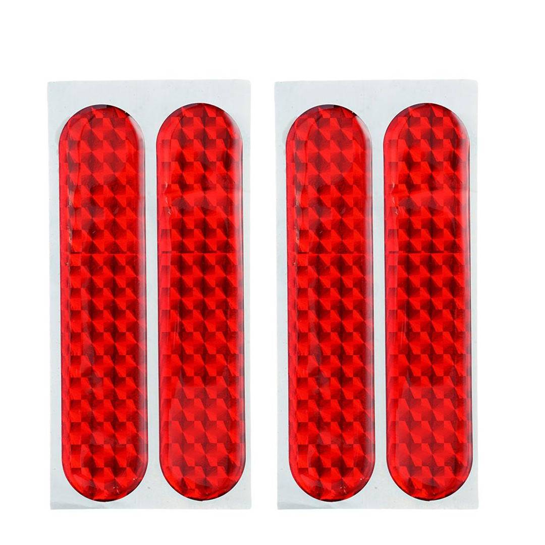 4pcs Car Reflective Sticker Car Door Stickers Decal Warning Reflective Tape Strips Red Safety Mark Auto Reflector Stickers