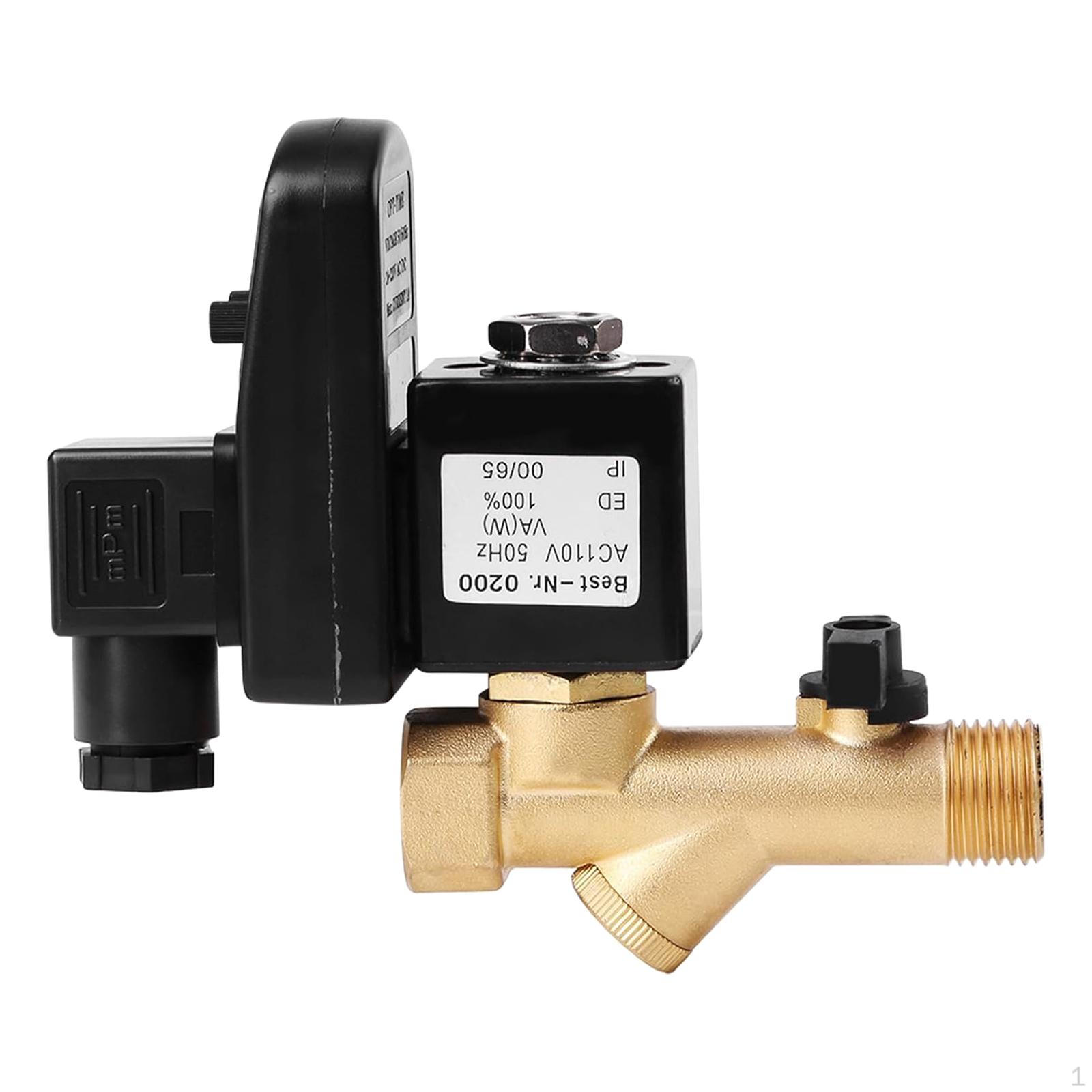 

110V Brass Drain Valve for Air Compressor with Auto Timing Feature Style A