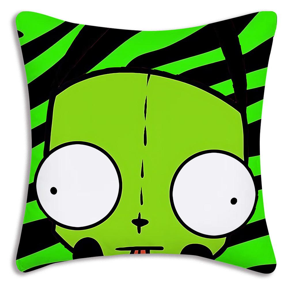 Invader Zim Cartoon Pillow Covers Cartoon Sofa Decorative Home Double-Sided Printing Short Plush Cute Cushion Cover