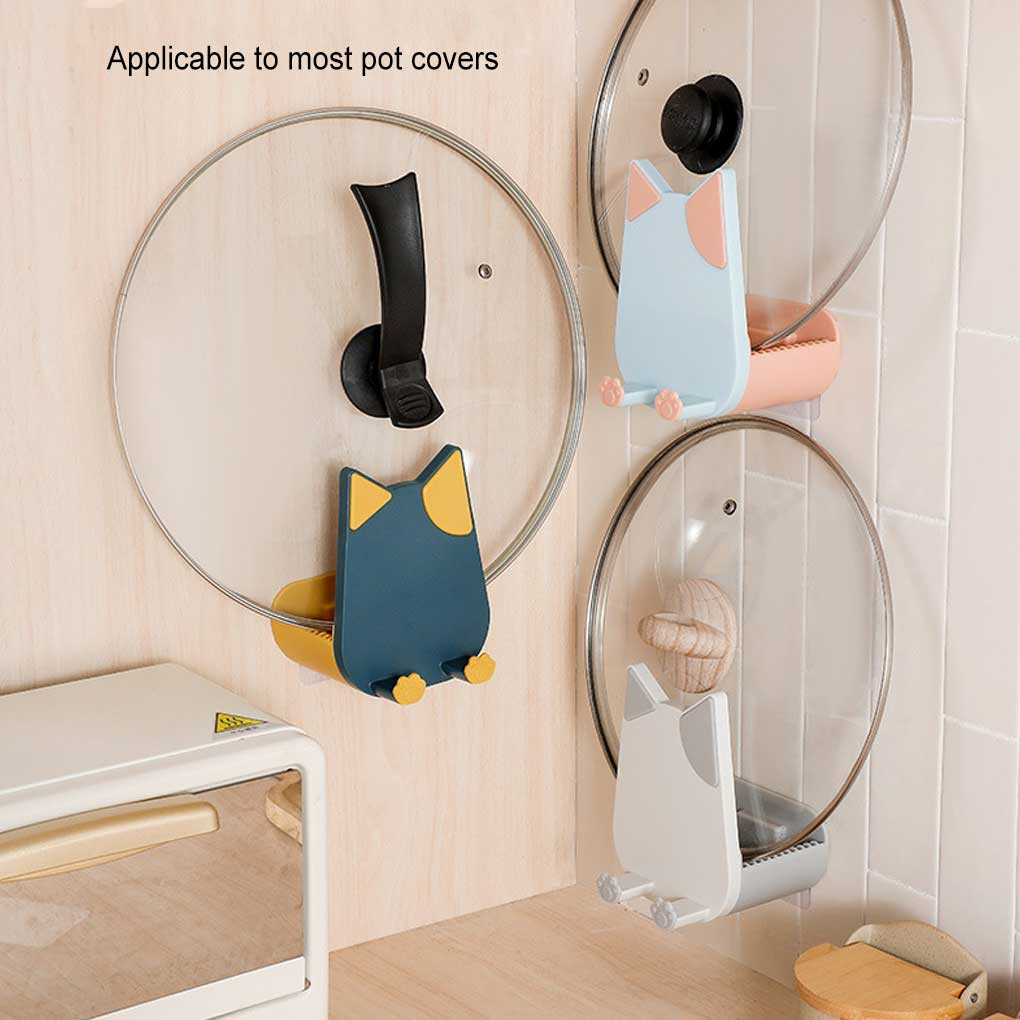 Wall Mounted Pot Lid Holder Kitchen Organizer Heavy Duty Tableware Stand Shelf Organization Kitchenware Storage Rack