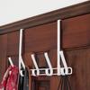 Home No Installation Metal 5 Hook Door Hanging Hooks for Bedrooms & Bathrooms Towels Clothes Hats Organizer Wallet Storage Shelf