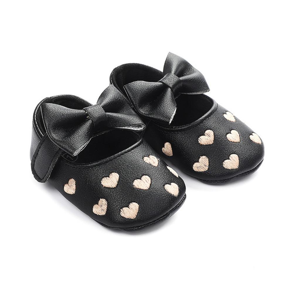 

Cute Appearance Leather Baby Shoes Love Bow Newborn First Walkers Toddler Shoes Toddler Girls