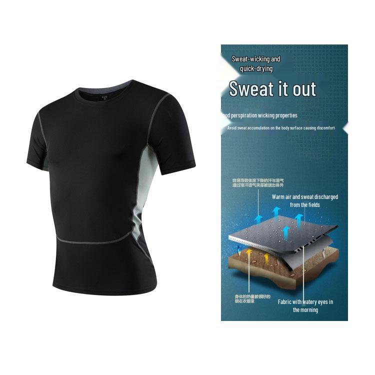 Men's Quick-Dry Short-Sleeve Basketball Base Layer Sportswear