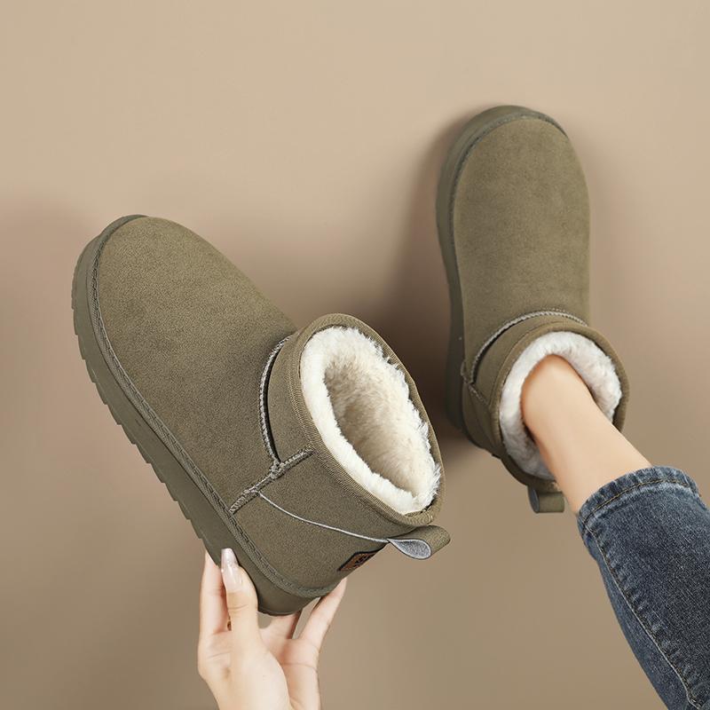 TUINANLE Nye dames vinter snøstøvler med tykt fløyelsfôr for sklisikkerhet, varme og komfort