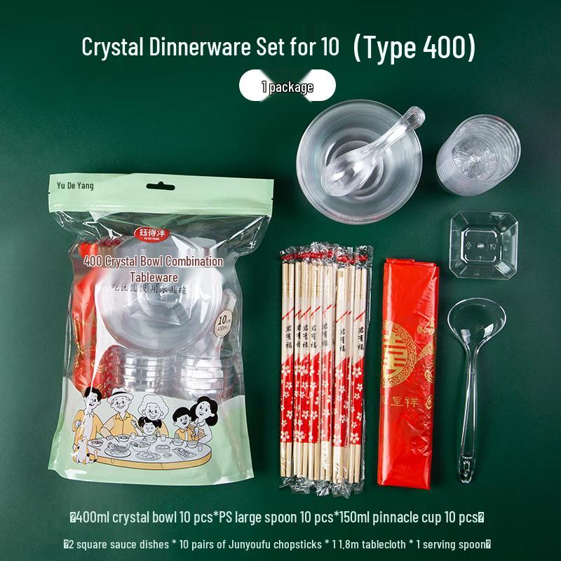 Yudefeng Disposable Crystal Tableware Set
