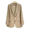 Women's Black Blazer: Autumn 2025 Casual Loose Fit, Korean Style, Elegant Commuter Suit Jacket