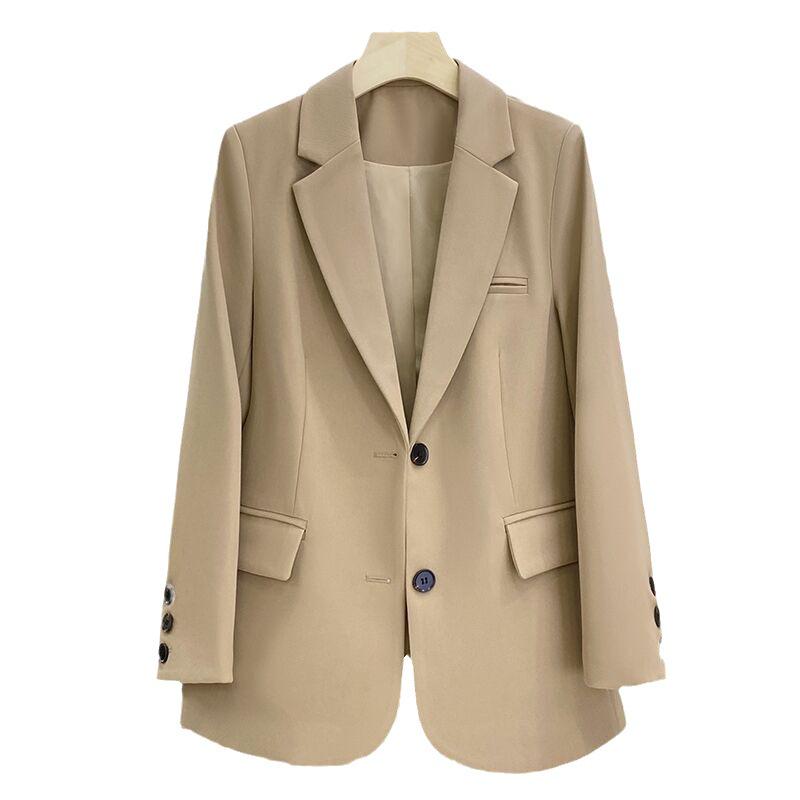 Women's Black Blazer: Autumn 2025 Casual Loose Fit, Korean Style, Elegant Commuter Suit Jacket