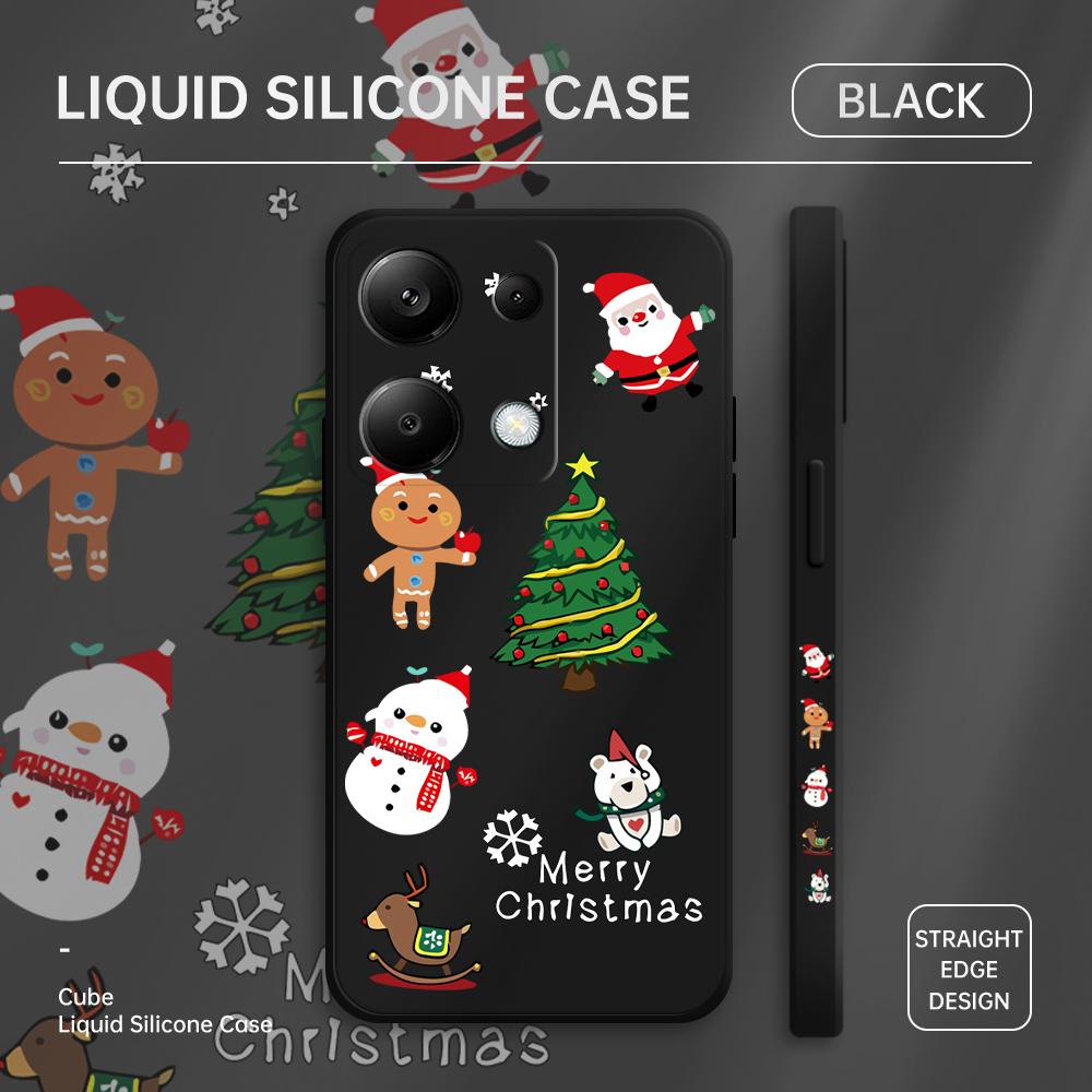 

Чехол для телефона с мультяшным красочным узором, квадратный, жидкий, силикон, TPU, полное покрытие камеры, противоударный защитный чехол для Xiaomi Redmi iPhone iPhone 15 чёрный