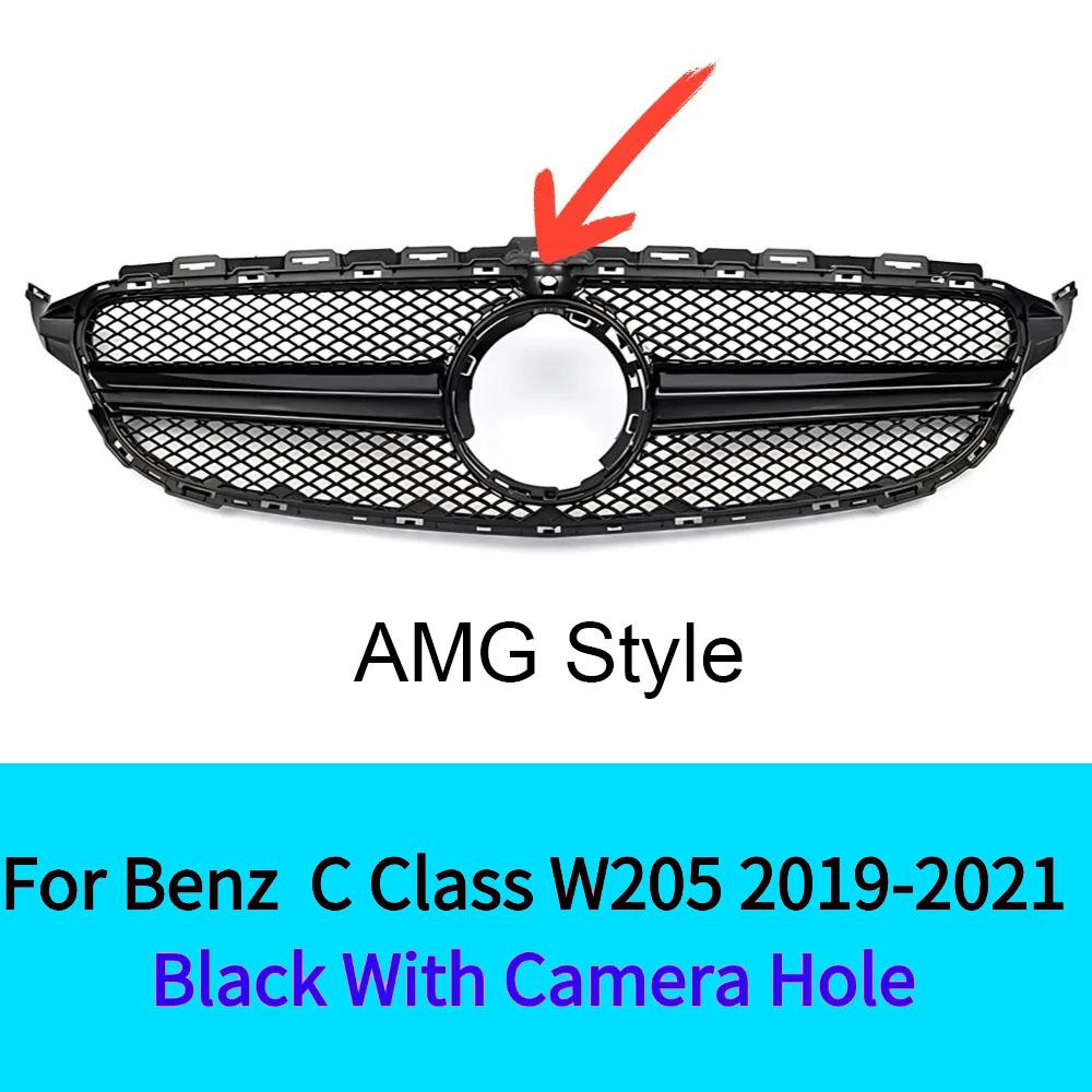 For Mercedes C Class W205 2019-2025 C180 C200 C250 C300 C260 C400 2019-2025 GT Style Sport Front Bumper Grille Inlet Grill  Mesh