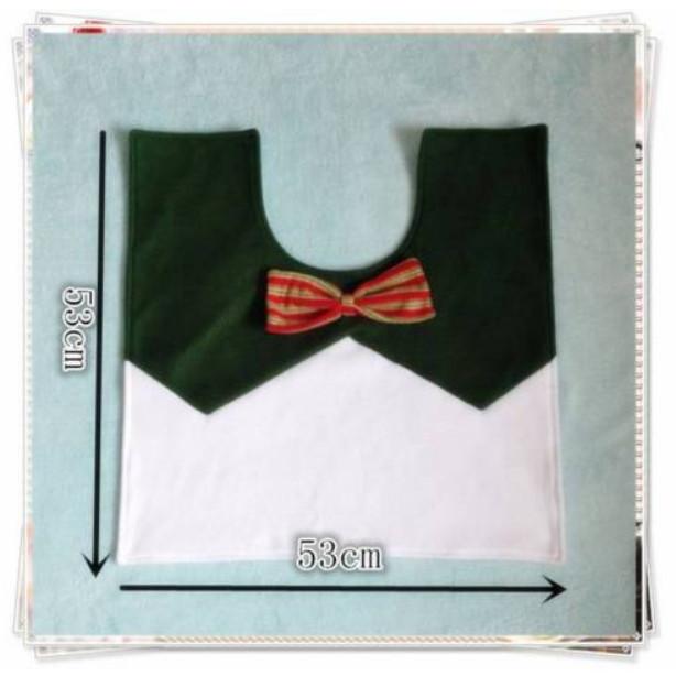 Festive 3 Pieces Set Christmas Bathroom Decoration With Santa Toilet Seat Cover