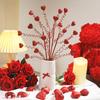 Valentines Day Decorations Red Heart Berries Picks Artificial Valentines Day Floral Cuttings for Home Office Wedding Anniversary Party Decor Romantic