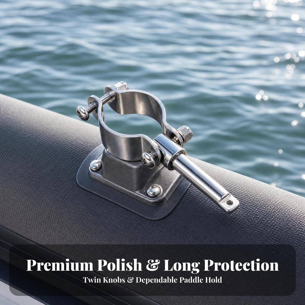 Paddle Holder with Clamp Collar Adjustable Sturdy for Kayakers