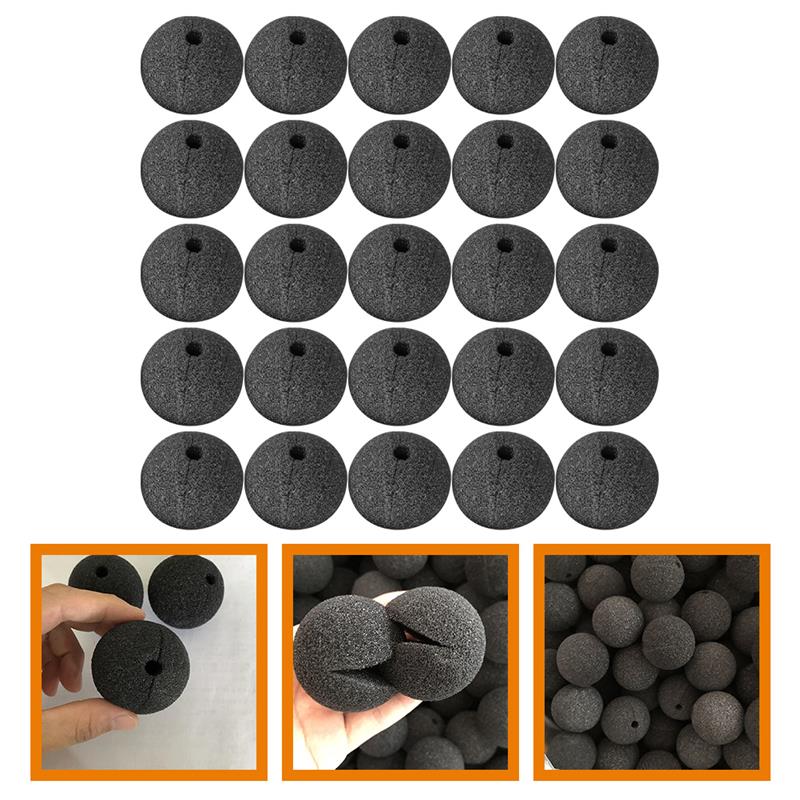 25Pcs Black Sponge Clown Nose Cosplay Props Party Fun Stage Performance Prop Festival Clown Nose Supplies Party Decor