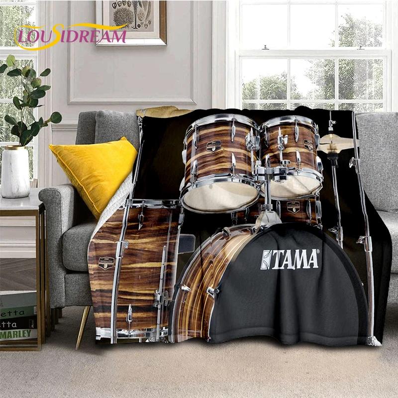 Music Instruments Drum Kit Drum Set Blanket,Soft Throw Blanket for Home Bedroom Bed Sofa Picnic Travel Office Cover Child Gift