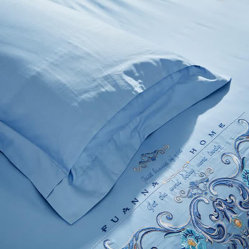 FUANNA 40S Xinjiang Cotton Embroidered 4-Piece Bedding Set
