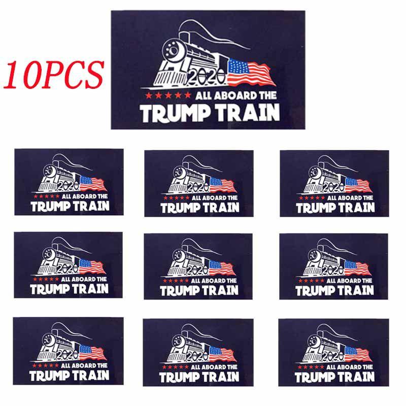 Trump 10pcs Donald Bumper Sticker 2020 All Aboard The Trump Train Car Stickers