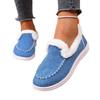 Foreign Trade New Velvet Warm Flat-soled Cotton Shoes Women's Autumn Round Head Foot Cover Large Size Low-top Single Shoes