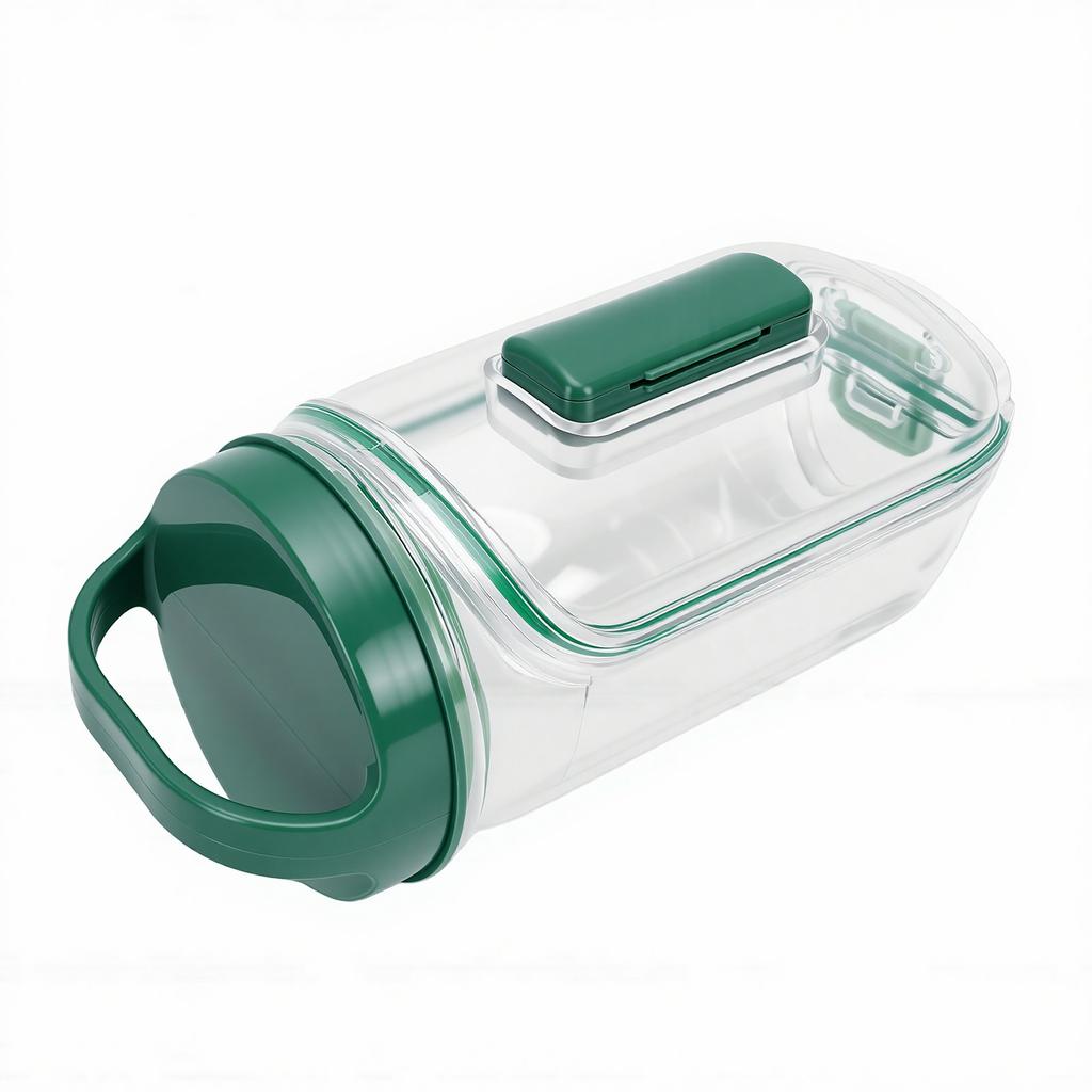 Salad Storage Jar with Handle and Fork Sealed Leak Proof Salad Jar Side Opening Lid for Home Office Travel Lunches