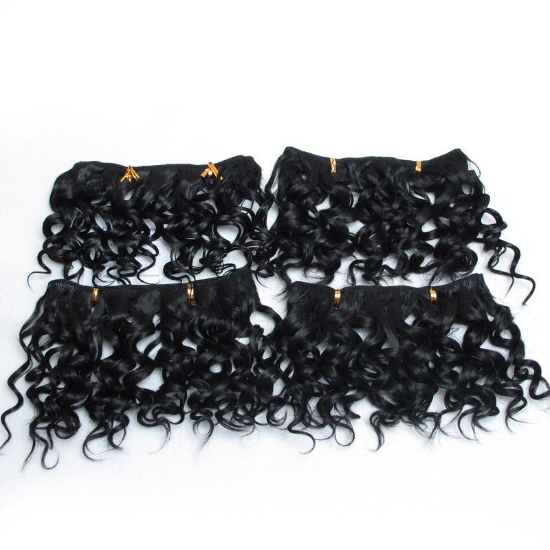 Tissage Naturel Synthetisches Webhaar 6 Zoll Ombré Lockiges Haar 6 Farben 4 Stück 1 Los