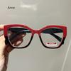 New Cat's Eye Reading Glasses Frame Women's Fashion PC Eyewear Frame Flat Glasses Luxury Anti Blue Light Optical Glasses