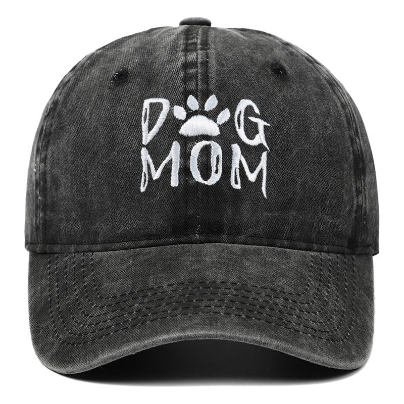 Retro Letter Embroidery Dog Dad Baseball Caps Washed Cotton Adjustable Casual Hat Hip Hop Streetwear y2k Cap