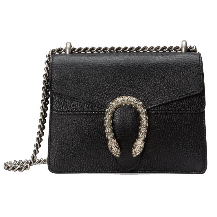 

Gucci Dionysus Leather Shoulder Bag, Black with Palladium Chain, Women s Crossbody Handbag for Daily Event 421970-CAOGN-8176 Basic Set (Bag+Dust Bag)