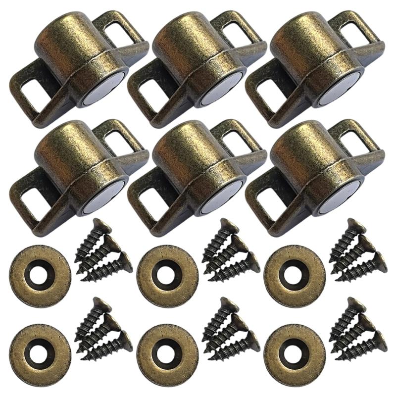 6pack Durability Magnetic Door Catches Zincs Alloys Door Catches for Enduring Use on Cabinets Drawers and Wardrobes бронзовый