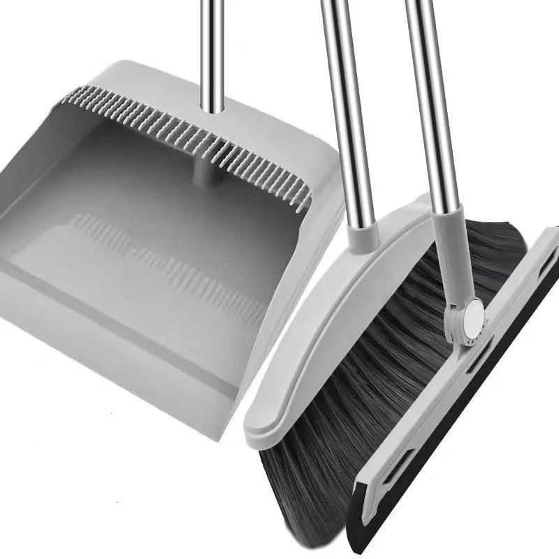 Magnetic Folding Broom & Enlarged Dustpan Set for Home