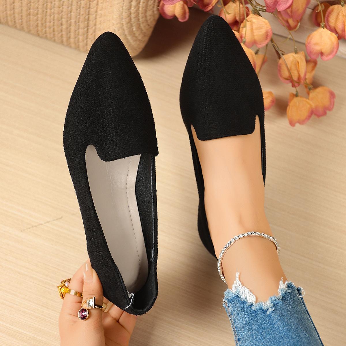 

Модная женская обувь больших размеров 35-43 Новые женские балетки лоферы Слипоны Легкие женские туфли из искусственной замши Женские балетки Zapatos De Mujer 35 чёрный