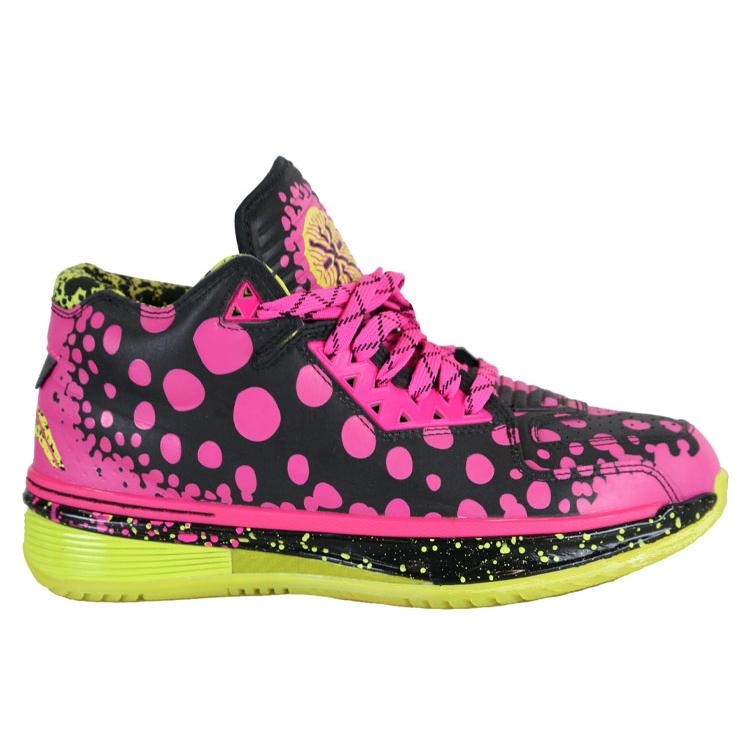 Li Ning WAY OF WADE Rutschfest, Abriebfest, Rückprallend Mittelhohe Basketballschuhe Herren Schwarz Rosa Gelb ABAH017-9