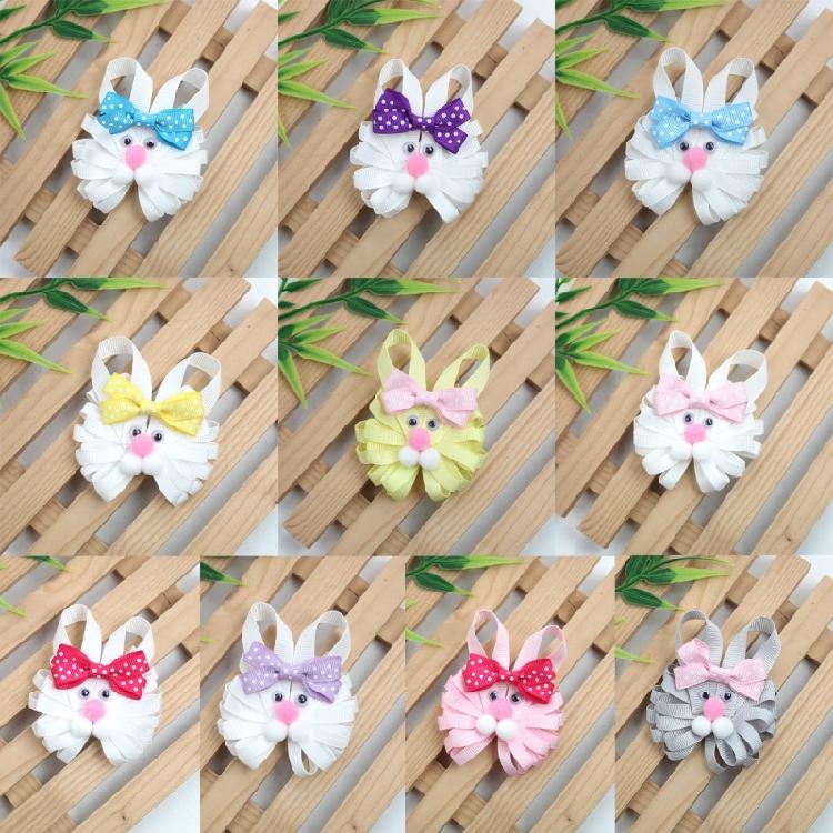 Lovely Hair Barrette Easter Festival Bunnies/Chick Hair Clip with Bowknot For Little Girl and Adult Holiday Theme Headwear