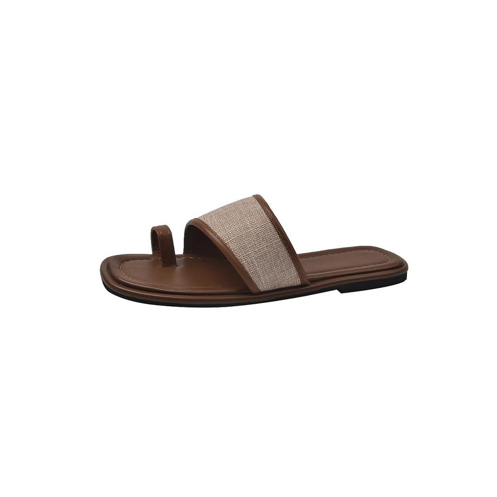 Set of toe cool slippers for women to wear summer new soft-soled simple flat sandals