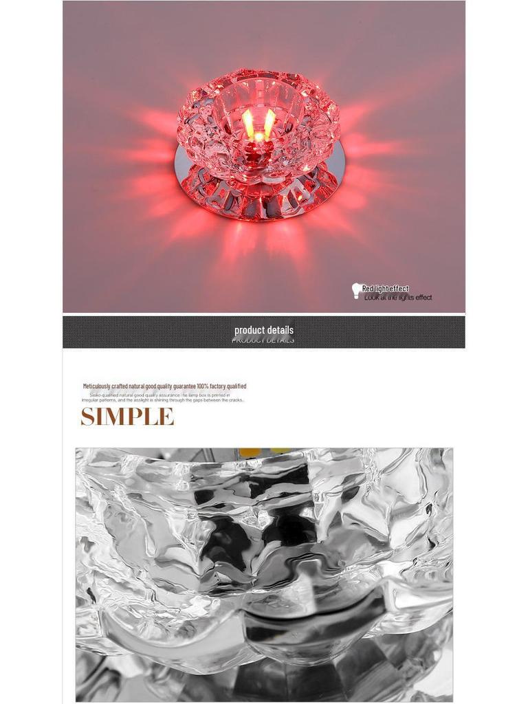 LED Křišťálové Stropní a Zapuštěné Bodové Světlo pro Chodby, Vstupy a Uličky