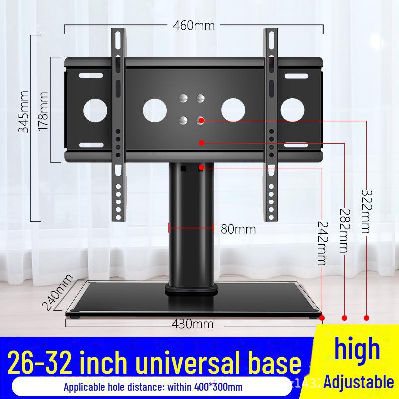 Adjustable Height TV Stand for 32-75 Inch Screens - Punch-Free Desktop Tripod Bracket
