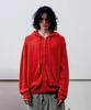 Thevinylhouse Round Pocket Knit Zip-Up Red