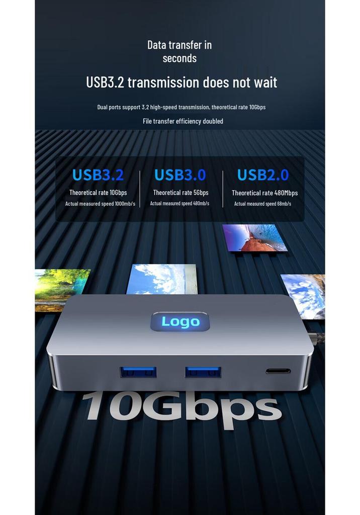 4K60Hz USB-C Docking Station with USB3.2 Gen2 and 2.5G Network Card