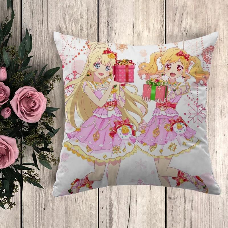 Pillowcase A-Aikatsu Pilow Cases Throw Pillows Anime Pillow Cover Decorative Pillowcases Cushion Covers Fall Decor