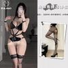 Sexy Lingerie Style Sexy Bundled Chest Chain Three-point Glossy Patent Leather Bondage Bikini Woman