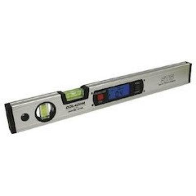 Nível de Bolha Digital STS ODL400M Inclinômetro de Alumínio com Ímã e Display LCD, Prata