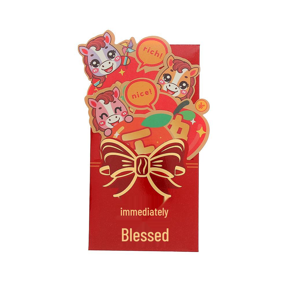 Creative Cartoon Pull-out Red Envelope Bag for New Year & Spring Festival Gifts