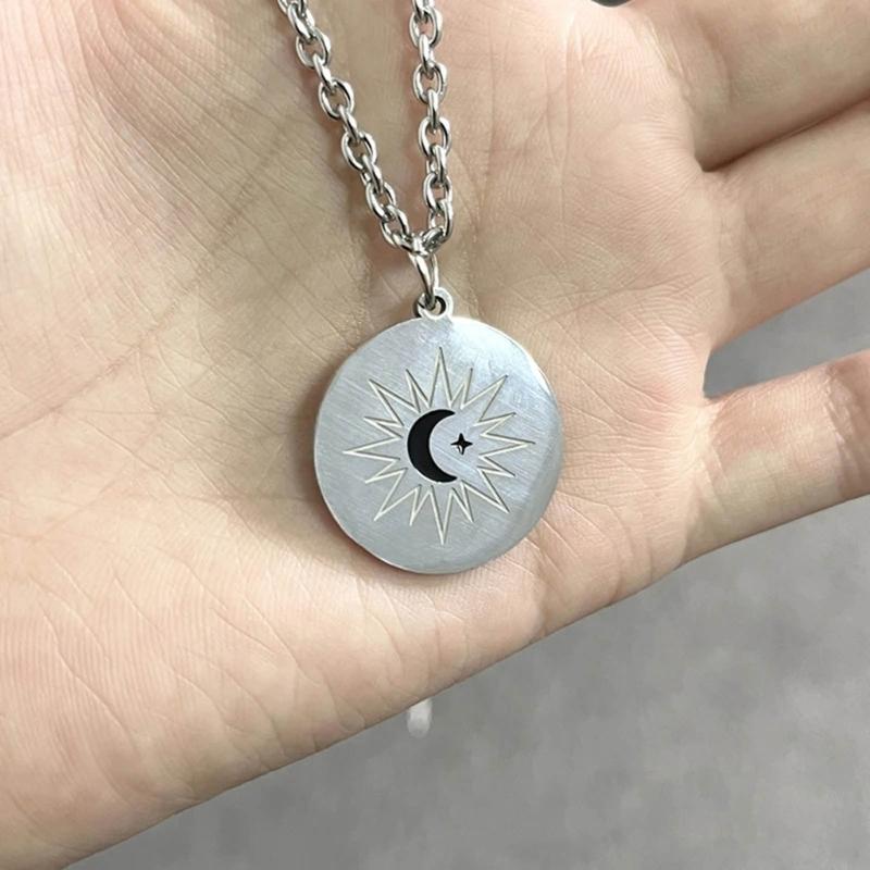 Fashionable Silver Color Chain Necklace Moon Star Shapes Neckchain Adjustable Chain Choker Accessories Jewelry for Women