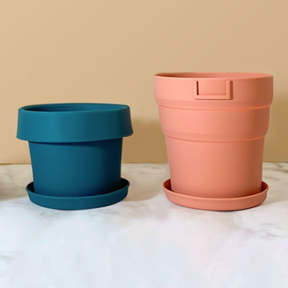 

Wear-resistant Silicone Folding Flower Pot Non-slip Planter Pot For Indoor Outdoor Plant сірий